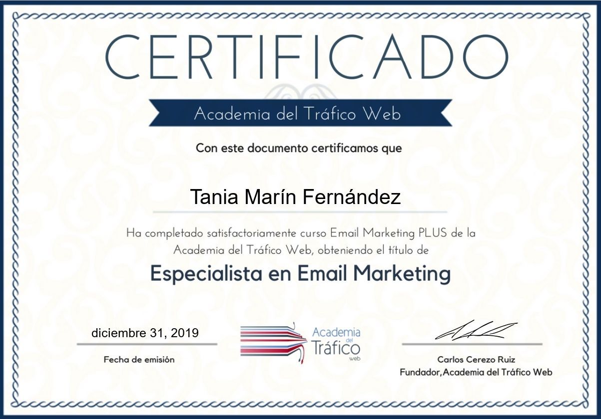tania-marin-fernandezs-certificate-for-modulo-practicas-email-marketing-plus
